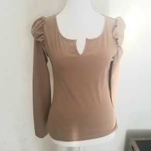 Shein Camel color knit top. Size small. V neck.